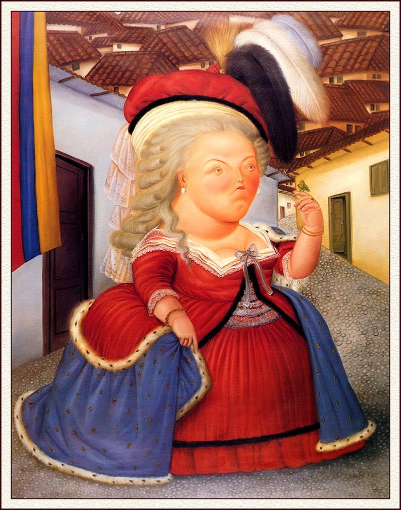 Marie Antoinette en visite à Medellin Fernando Botero Peintures à l'huile
